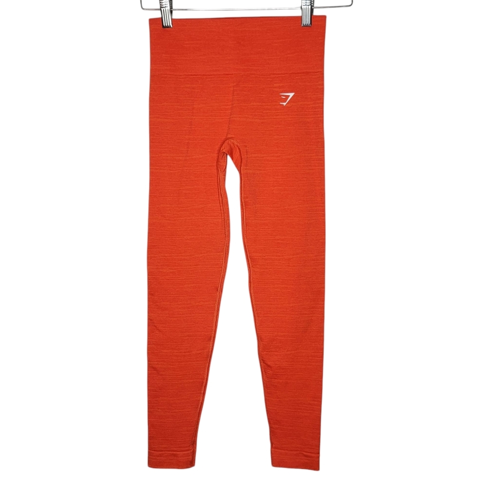 Gymshark Heather Orange Leggings Athletic Stretch Women's Small S‎